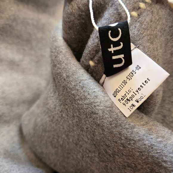 Utcoco Boutique Cardigan Jacket Cassidy Gray Cream NWT M Coatigan Fall Cozy - Picture 5 of 5